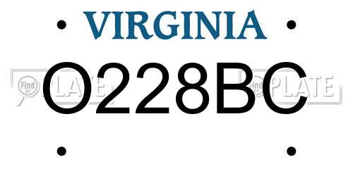 O228BC Virginia License Plate