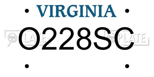 O228SC Virginia License Plate