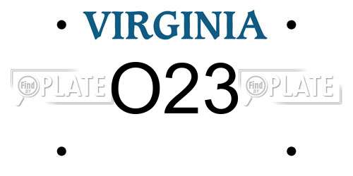 O23 Virginia License Plate