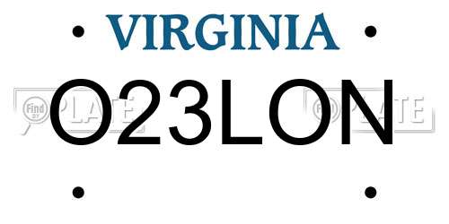 O23LON Virginia License Plate
