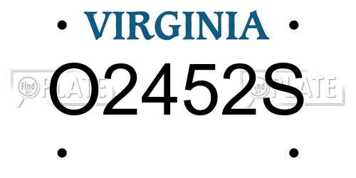 O2452S Virginia License Plate