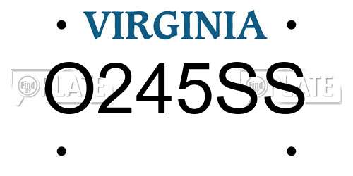 O245SS Virginia License Plate