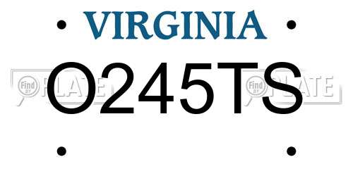 O245TS Virginia License Plate