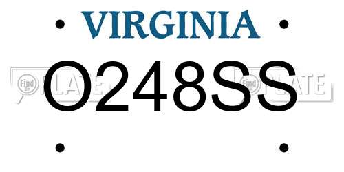 O248SS Virginia License Plate
