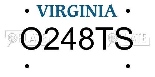 O248TS Virginia License Plate