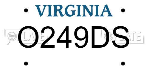 O249DS Virginia License Plate