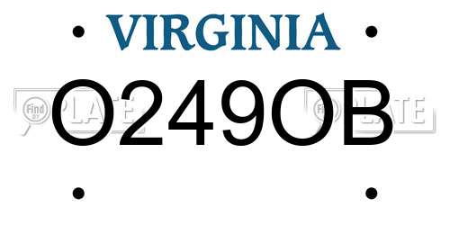 O249OB Virginia License Plate