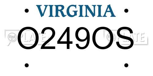 O249OS Virginia License Plate
