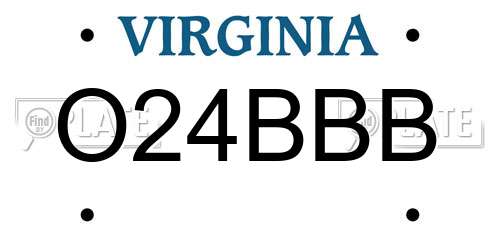 O24BBB Virginia License Plate