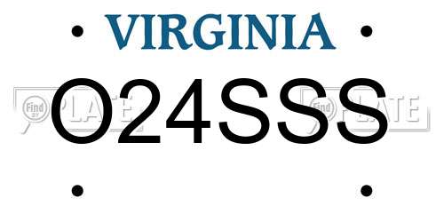O24SSS Virginia License Plate