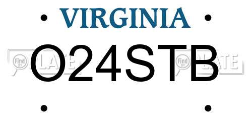 O24STB Virginia License Plate