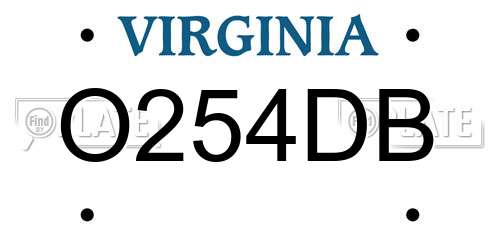O254DB Virginia License Plate