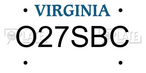 O27SBC Virginia License Plate