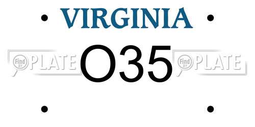 O35 Virginia License Plate