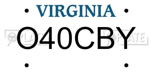 O40CBY Virginia License Plate