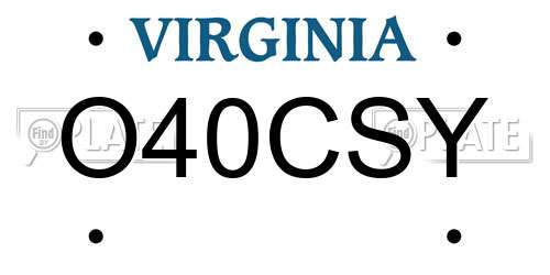 O40CSY Virginia License Plate
