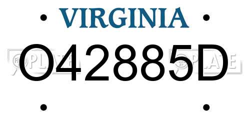 O42885D Virginia License Plate