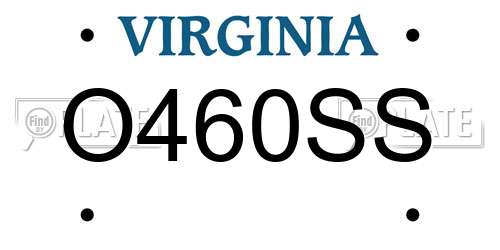 O460SS Virginia License Plate