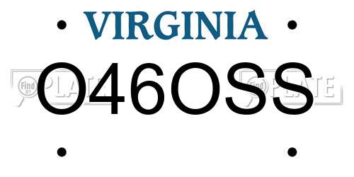 O46OSS Virginia License Plate
