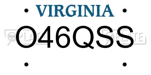 O46QSS Virginia License Plate
