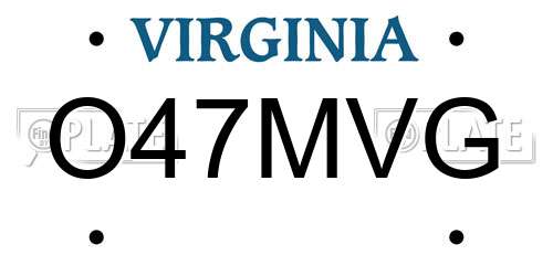 O47MVG Virginia License Plate