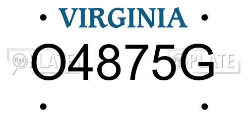 O4875G Virginia License Plate