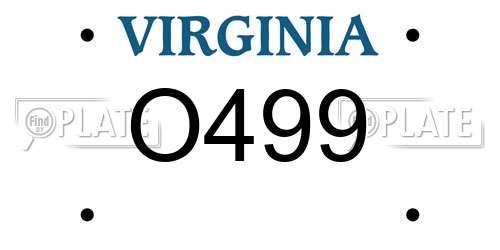 O499 Virginia License Plate