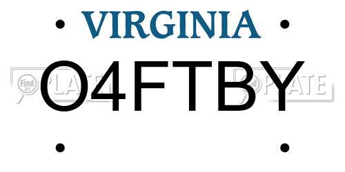 O4FTBY Virginia License Plate