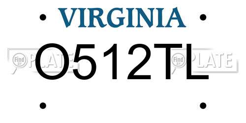O512TL Virginia License Plate