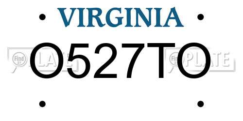 O527TO Virginia License Plate