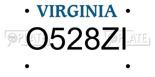 O528ZI Virginia License Plate