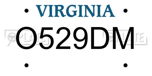 O529DM Virginia License Plate