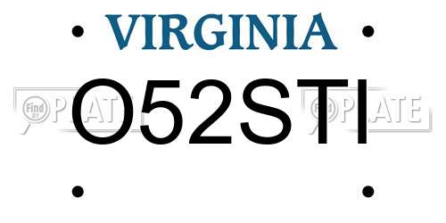 O52STI Virginia License Plate
