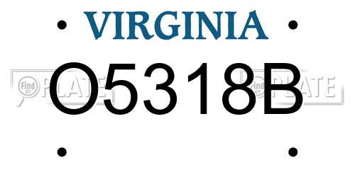O5318B Virginia License Plate