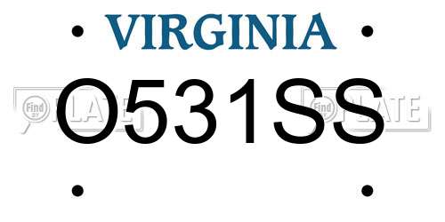 O531SS Virginia License Plate