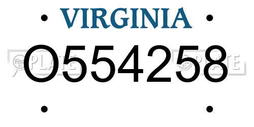 O554258 Virginia License Plate