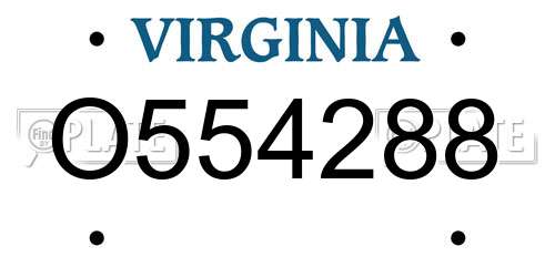 O554288 Virginia License Plate