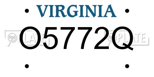 O5772Q Virginia License Plate