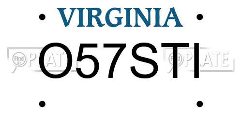 O57STI Virginia License Plate