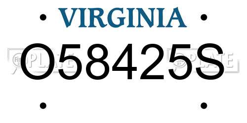 O58425S Virginia License Plate