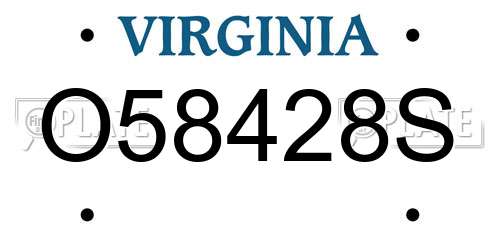 O58428S Virginia License Plate