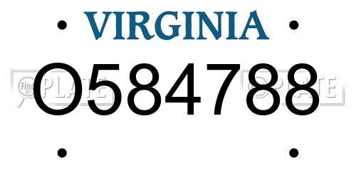 O584788 Virginia License Plate