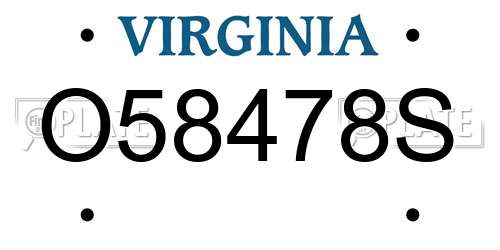 O58478S Virginia License Plate
