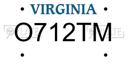 O712TM Virginia License Plate