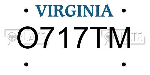 O717TM Virginia License Plate