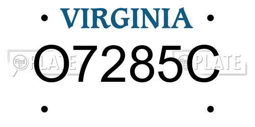 O7285C Virginia License Plate