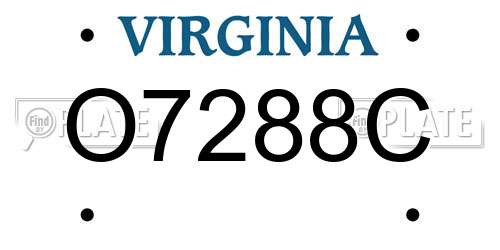 O7288C Virginia License Plate