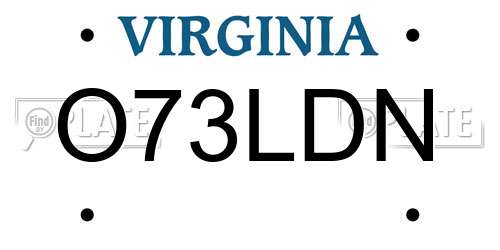 O73LDN Virginia License Plate
