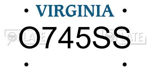 O745SS Virginia License Plate