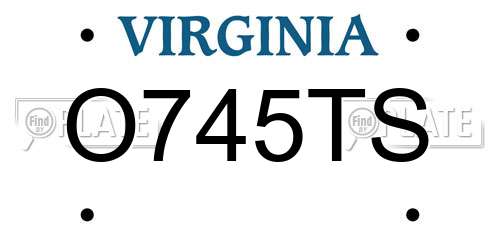 O745TS Virginia License Plate